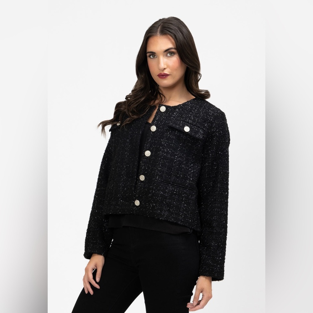 Sky’s The Limit | NWT Black Tweed Blazer Sz 16